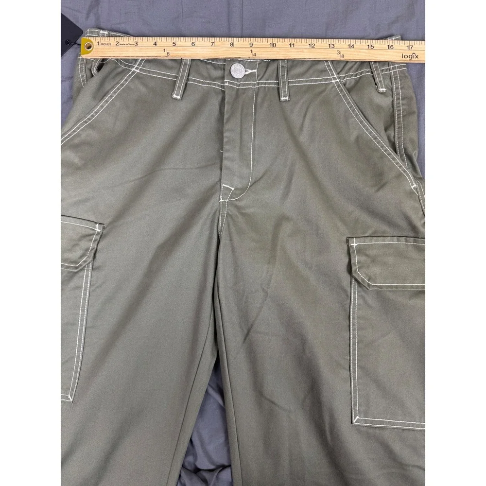 True Religion Mens Cargo SN Pant HS Kalamata Green Contrast Stitch ~33x32 NWT